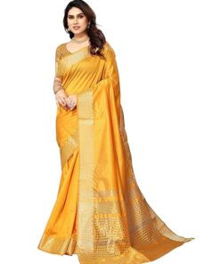 Women's Assam Silk Saree With Unstitched Blouse Piecee