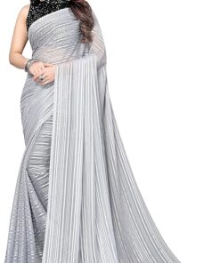 Women's Georgette Saree With Jari & Velvet Blouse with Sequence