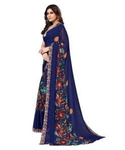 Yashika Women's Georgette Printed Saree With Blouse Piece