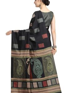 Women's Silk Blend Printed Saree With Blouse Piece