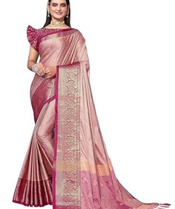 Woven Fancy Cotton Silk Art Silk Saree With Blouse Piece For Women