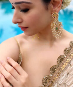 Tamanna Bhatia Bollywood Wear White Chanderi Sequin Saree