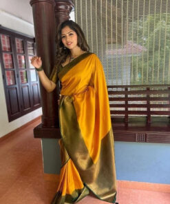 Bewitching Yellow Soft Silk Saree with Lissome Blouse Piece