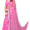 Women's Solid Net Festival Wear Butterfly Designer Saree with Unstitched Blouse Piece