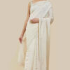 soch  Embellished Daily Wear Tussar Silk Saree  (Cream)