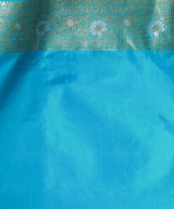 SKY BLUE HANDWOVEN CUTWORK KATAN SILK SAREE