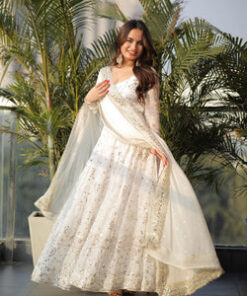 White Color Georgette Anarkali Gown