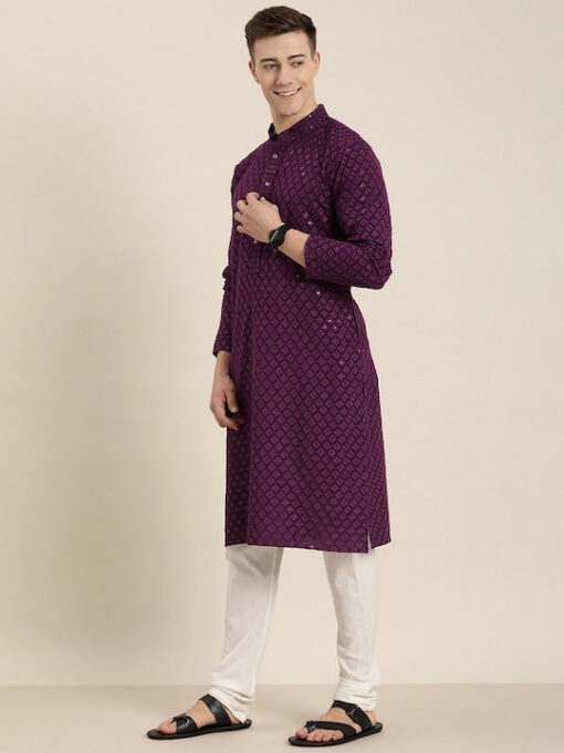 Men Ethnic Motifs Embroidered Chikankari Kurta