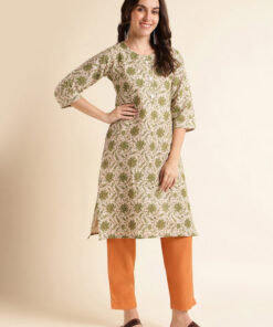 Floral Printed Straight Kurta