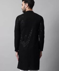 Men Chikan Embroidery Cotton Rayon Straight Kurta